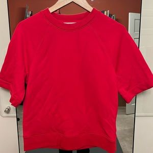 Tibi Red Short Sleeved Sweatshirt